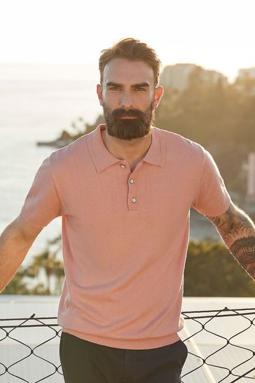 Buy Joe Browns Pink Cashmere Blend Polo Shirt from Next Luxembourg
