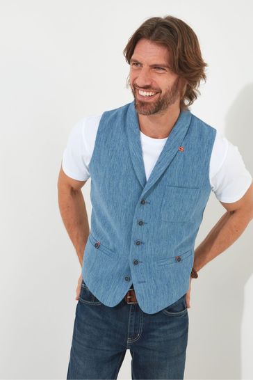 Joe Browns Blue Marl Shawl Collared Waistcoat