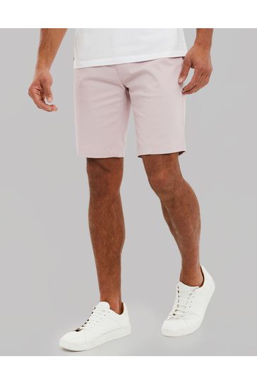 Threadbare Pink Slim Fit Cotton Chino Shorts With Stretch