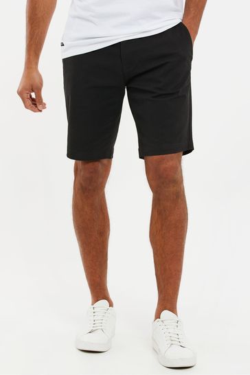 Threadbare Black Slim Fit Cotton Chino Shorts With Stretch