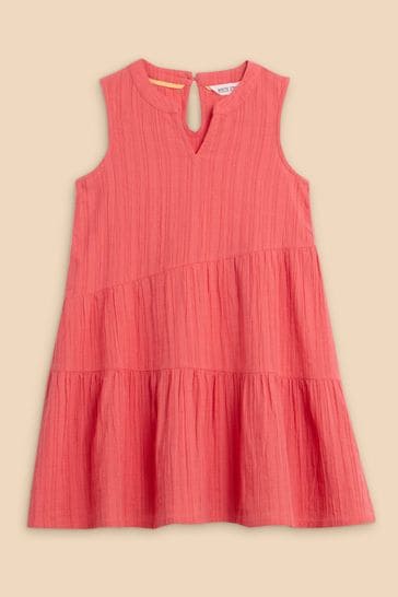 White Stuff Red Coral Woven Dress