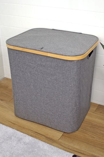 Showerdrape Grey Large Cotswold Laundry Hamper With Lid