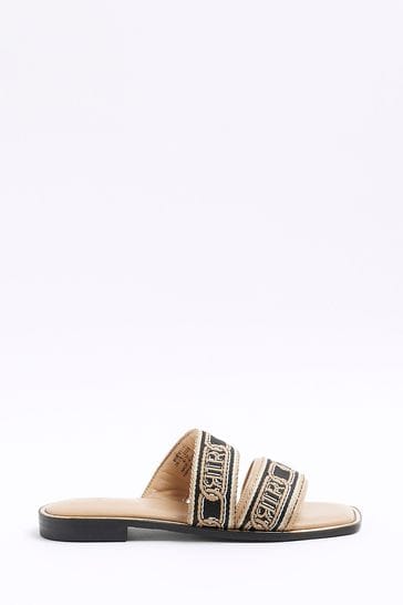 River Island Pink Double Band Mules