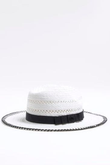 White straw fedora hat store