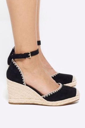 Buy River Island Black Espadrille Wedge Sandals from Next Singapore