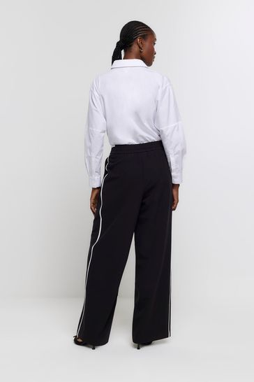Buy River Island Black Side Stripe Tailored Trousers from Next Croatia