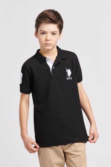 U.S. Polo Assn. Boys Blue Player 3 Pique Polo Shirt