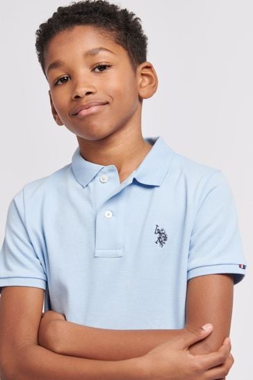 Buy U.S. Polo Assn. Boys Blue Double Horsemen Pique Polo Shirt from Next Bahrain