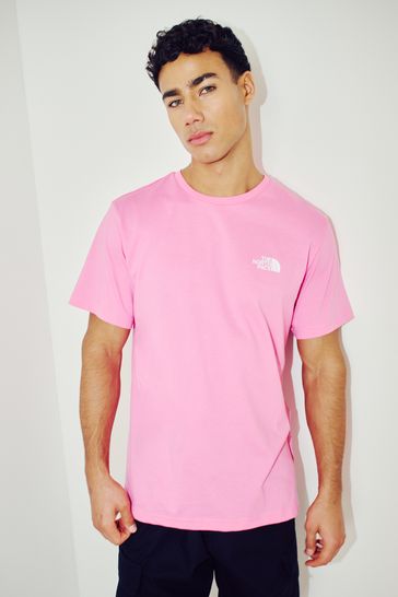 Mens pink north face t shirt 2025