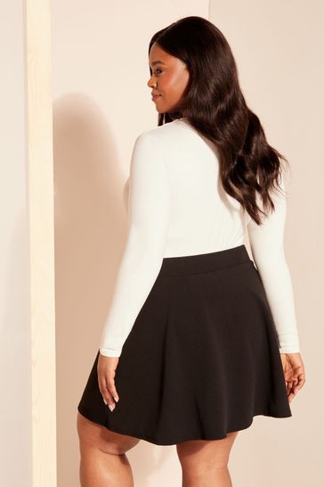 Jersey a line mini skirt top