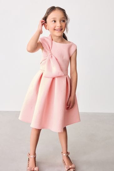 Baker by Ted Baker Bow Embossed Scuba Pink Dress