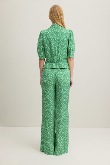 Buy LK Bennett Green Esme Ribbon Print Trousers from Next Kuwait