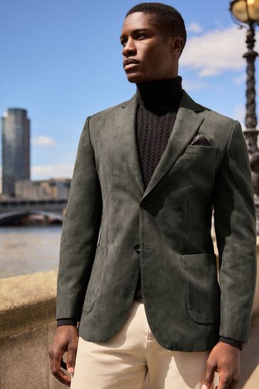 Faux suede blazer sales