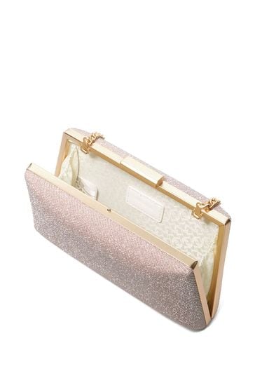 Dune London Pink Bellaria Angled Frame Clutch Bag one Womens