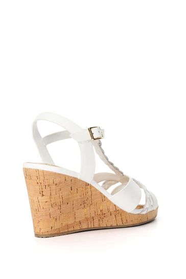 Buy Dune London White Wide Fit Koali Plait T Bar Wedge Sandals from Next Canada