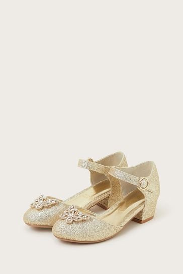 Buy Monsoon Gold Glitter Butterfly Heels from Next Bahrain