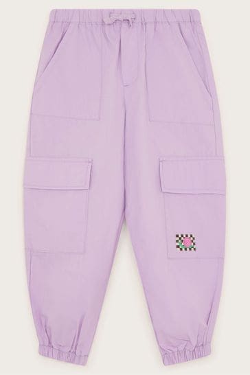 Monsoon Purple Cargo Parachute Trousers