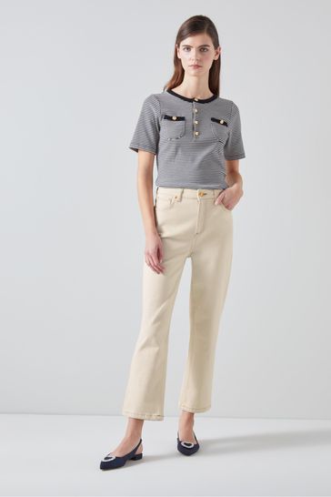 Khaki cropped jeggings top