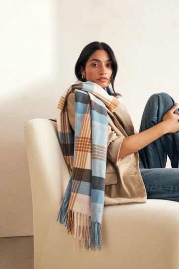 Camel check scarf clearance