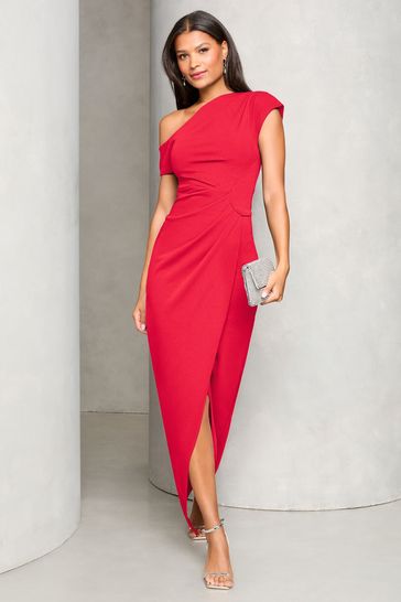 Buy Lipsy Red Off The Shoulder Gathered Waist Maxi Dress from Next Bahrain