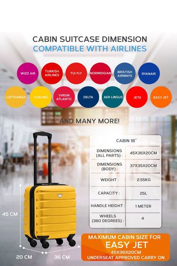 Buy Flight Knight Yellow EasyJet Underseat 4 Wheel ABS Hard Case