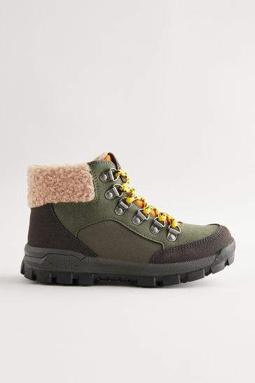 Buy Khaki Hiker Lace Up Boots from Next Bahrain