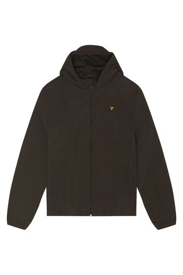 Lyle & Scott Black Zip Through Hooded Jacket