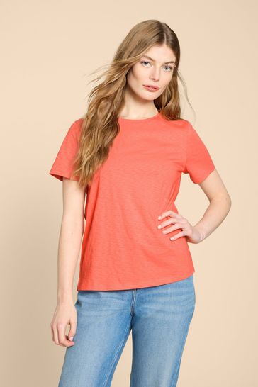Orange and white t on sale shirt