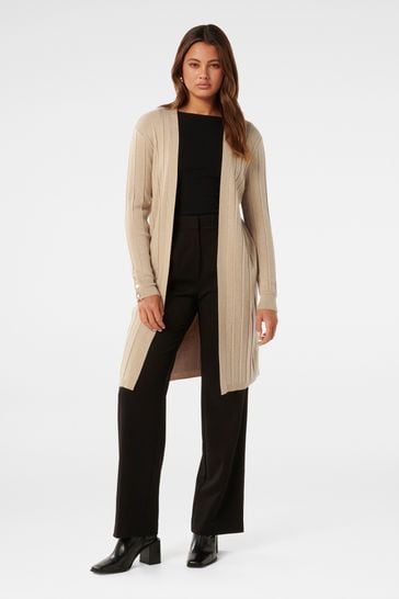 Buy Forever New Cream Daphne Long Line Ribbed Cardigan from Next