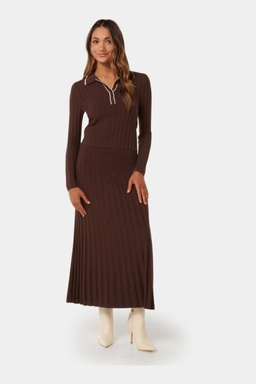 Forever New Brown Petite Edith Knit Dress