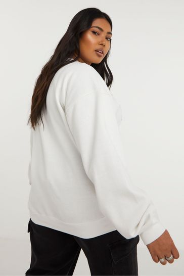 White slogan sweatshirt best sale