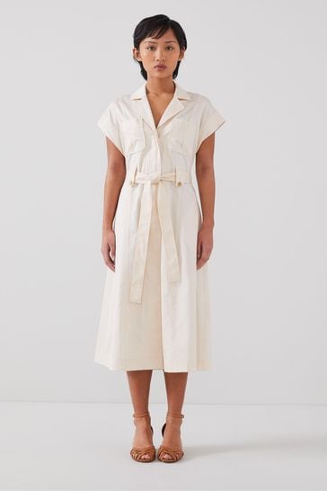 LK Bennett Petite Ivy Cotton Utility Shirt Dress