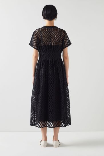 Lk bennett shop black lace dress