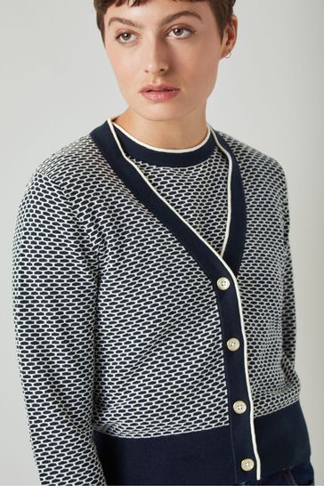 Gray waffle knit cardigan sale