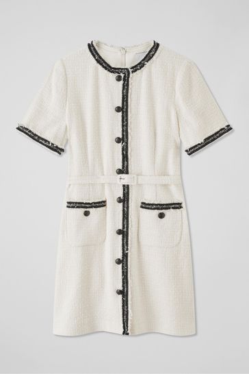 Buy LK Bennett Cream Charlie Italian Cotton Blend Tweed Dress from 