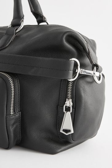 Buy Black Leather Pocket Zip Bag from Next Bahrain