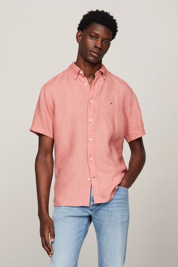 Camisa de lino con teñido pigmentado de Tommy Hilfiger
