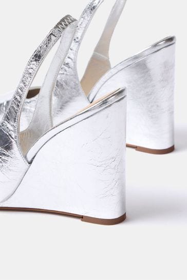 Silver wedge shoes uk outlet