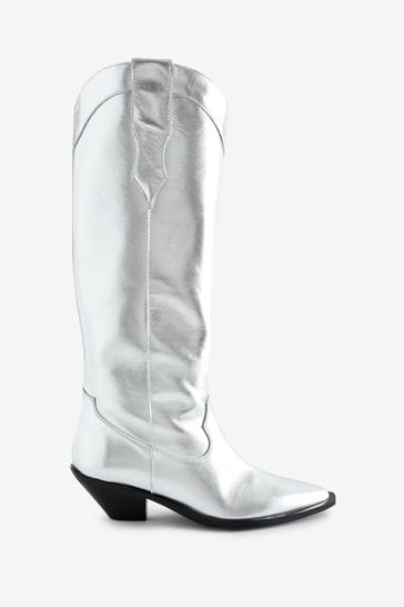 Mint velvet new arrivals silver boots