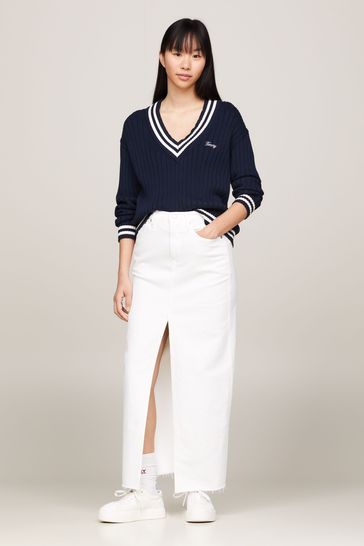 Tommy Jeans Claire High Maxi White Skirt