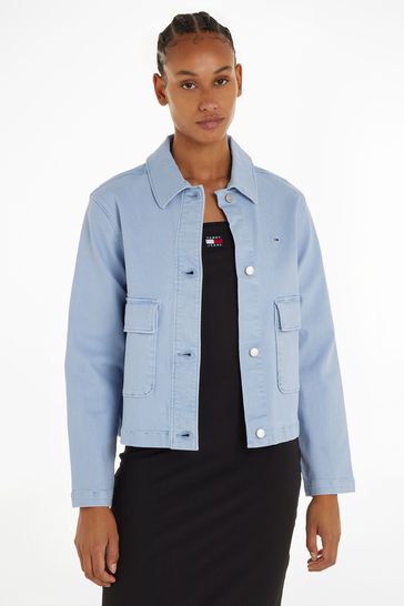 Blue cotton jacket on sale