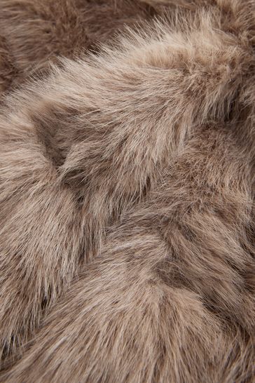 Neutral Short Faux Fur Jacket