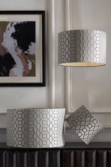 Silver Geo Easy Fit  Lamp Shade