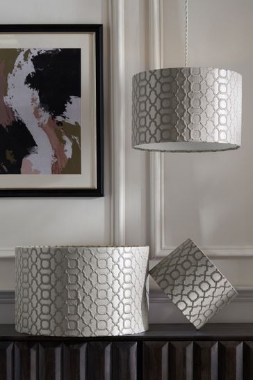 Buy Silver Geo Easy Fit Lamp Shade from Next France