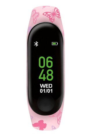 Tikkers Pink Butterfly Activity Tracker Watch with Colour Touch Screen