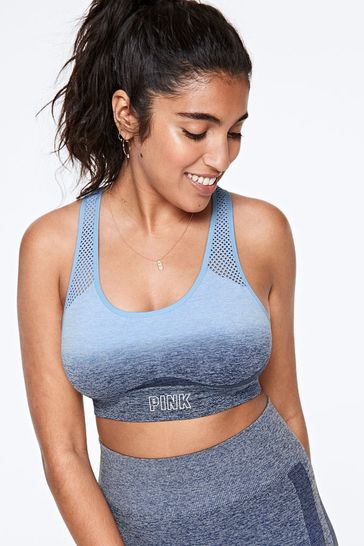 Buy Victoria's Secret PINK Ensign Navy Blue Ombre Seamless Medium Support Sports  Bra from Next Ireland