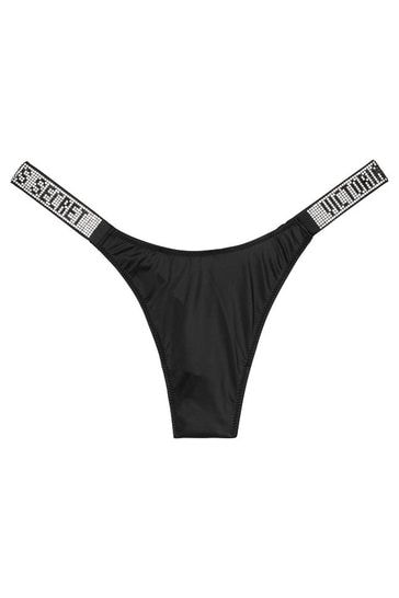 Buy Victoria's Secret Black Smooth Thong Shine Strap Knickers from Next Norway
