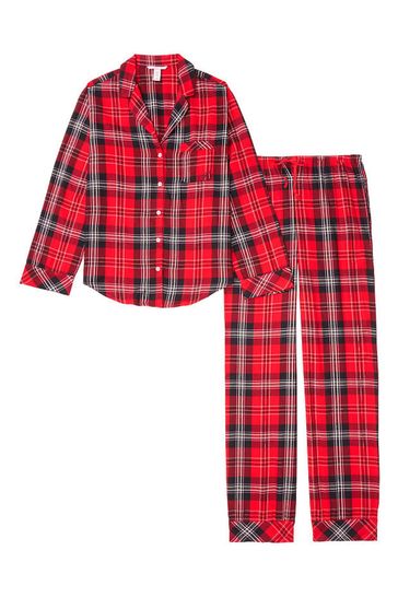 Buy Victoria s Secret Red Plaid Flannel Long Pyjamas from Next