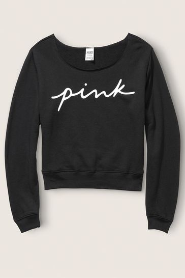 Buy Victoria s Secret PINK Script Logo Off Shoulder Sweatshirt