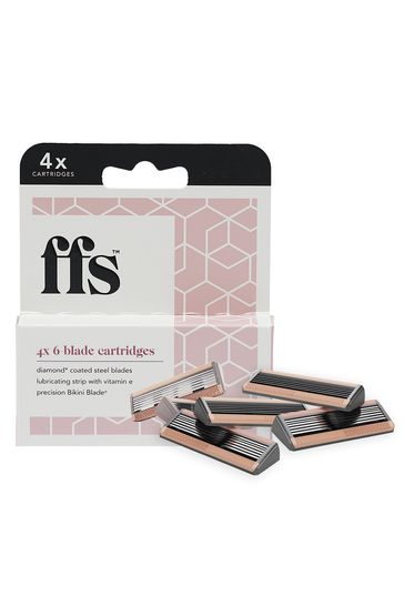 FFS Beauty 6-Blade SmoothGlide Razor Cartridge Head Refills Pack of 4